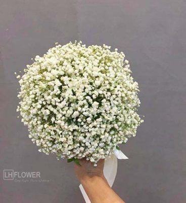 cách làm bó hoa cưới bằng hoa baby đơn giản