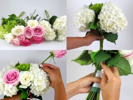 cách bó hoa cưới cẩm tú cầu