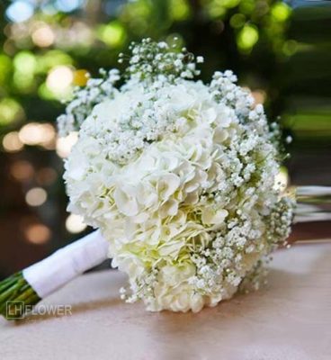 giá hoa cưới cầm tay cẩm tú cầu