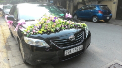 trang trí xe hoa màu đen