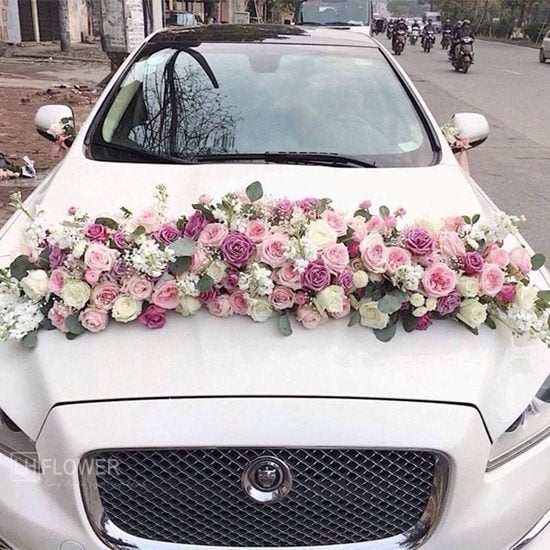 Mẫu trang trí xe hoa màu trắng đẹp sang trọng 2021 - Lương Huyền ...