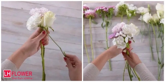 cách bó hoa cưới cầm tay đơn giản