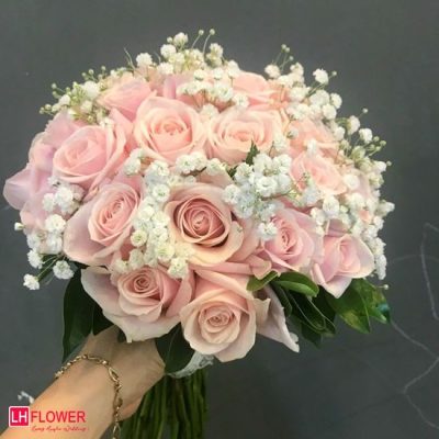 hoa cưới màu hồng phấn