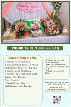 Combo 5 tráp ăn hỏi Rồng Phượng 13