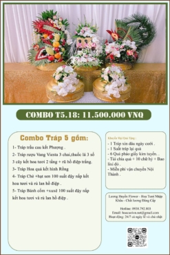 Combo 5 tráp ăn hỏi Rồng Phượng 18
