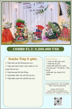 Combo 5 tráp ăn hỏi Rồng Phượng 2