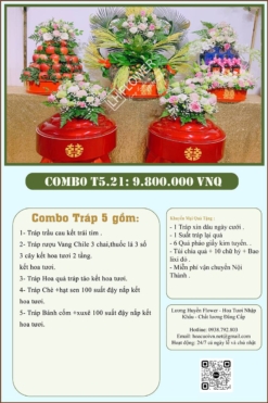 Combo 5 tráp ăn hỏi kết trái tim 21