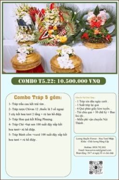 Combo 5 tráp ăn hỏi Rồng Phượng 22