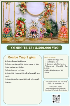 Combo 5 tráp ăn hỏi Rồng Phượng 28