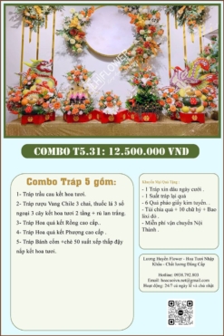 Combo 5 tráp ăn hỏi Rồng Phượng 31