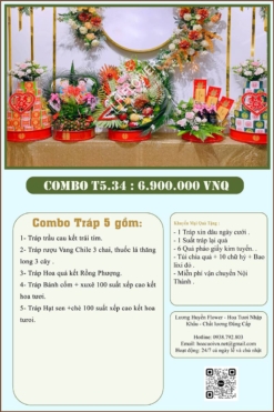 Combo 5 tráp ăn hỏi Rồng Phượng 34