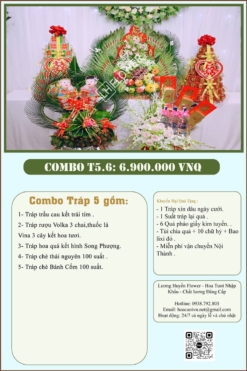 Combo 5 tráp ăn hỏi Song Phượng 6