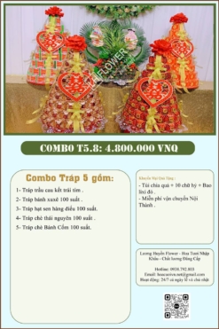 Combo 5 tráp ăn hỏi kết trái tim 8