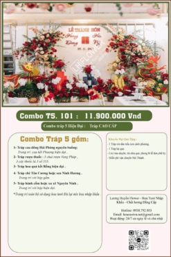 Combo 5 tráp ăn hỏi Rồng Phượng - Hiện Đại - Cao Cấp 101