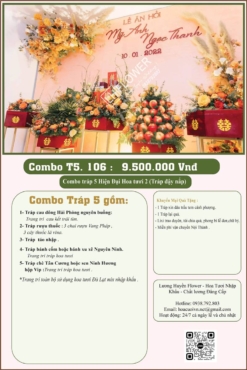 Combo 5 tráp ăn hỏi hiện đại kết hoa tươi 106