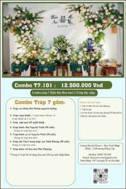 Combo 7 tráp ăn hỏi hiện đại hoa tươi 101