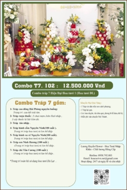 Combo 7 tráp ăn hỏi hiện đại hoa tươi 102