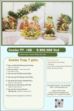 Combo 7 tráp ăn hỏi Rồng Phượng hiện đại hoa tươi 126