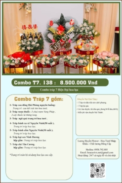 Combo 7 tráp ăn hỏi hiện đại hoa tươi 138