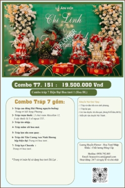Combo 7 tráp ăn hỏi Song Phượng hiện đại hoa tươi 151