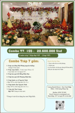 Combo 7 tráp ăn hỏi Rồng Phượng hiện đại hoa tươi 155